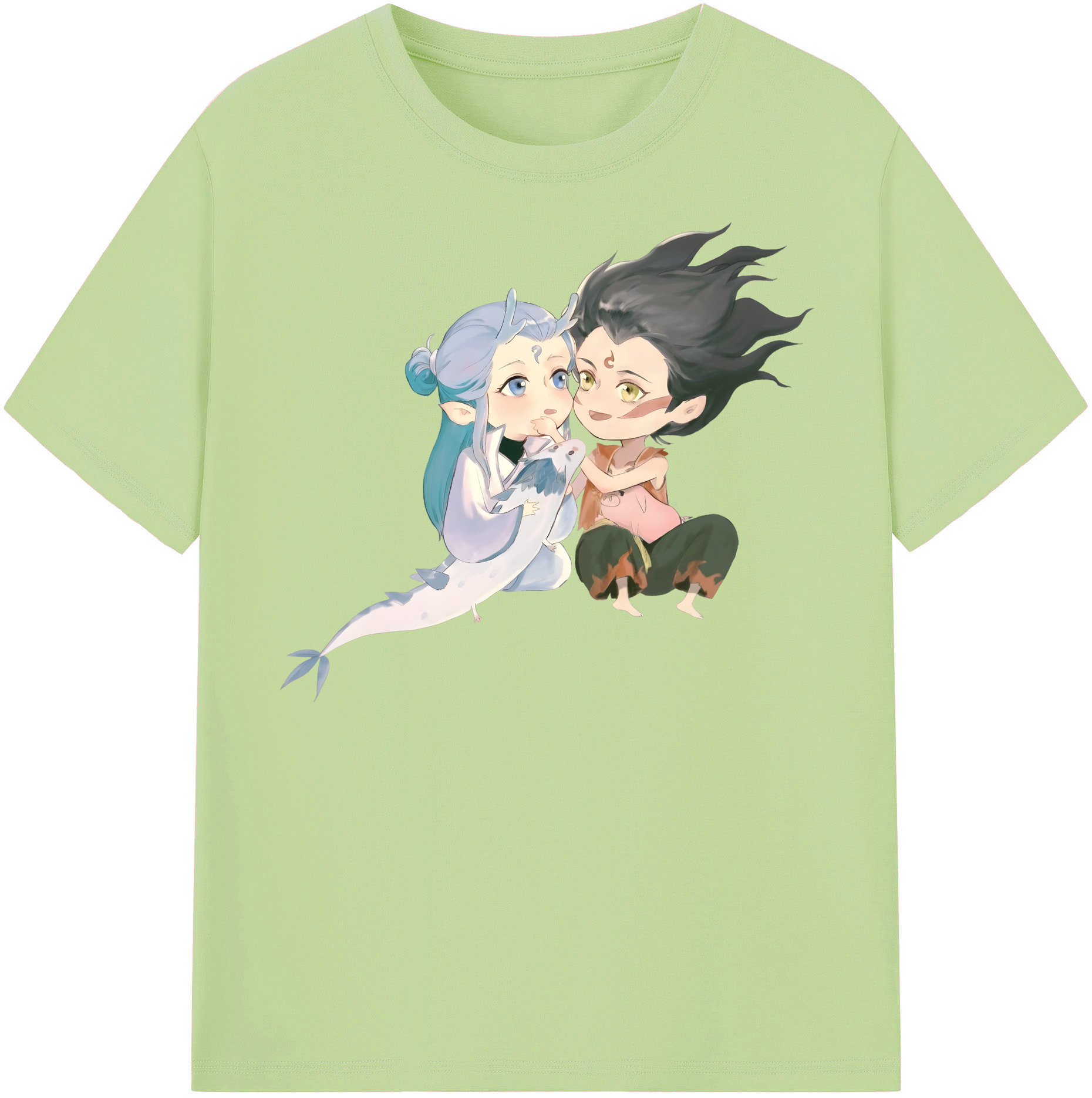 （画像用） Ne Zha 2 ナタ 魔童の大暴れ 綿100％半袖Tシャツ（フロントプリント）